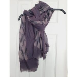 Vtg Nalini Lagenlook Wool Cotton Blend Abstract Fringed Scarf Wrap Boho Artsy OS